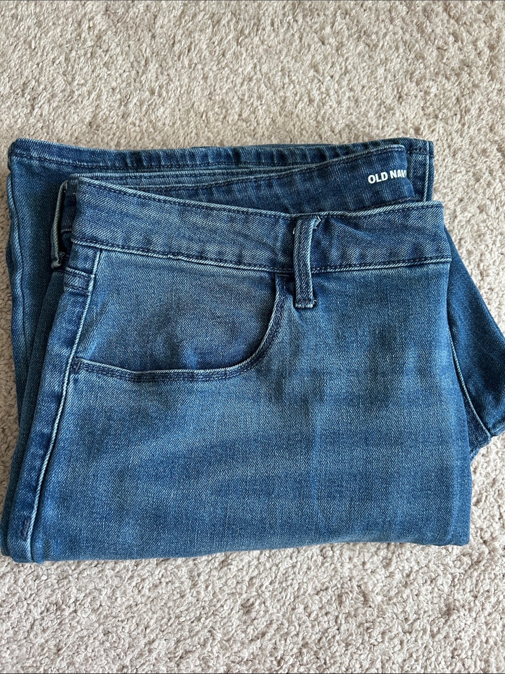Old Navy Wow Flare Jeans - Mid Wash Wide Leg Hi rise Baggy size 16 - Picture 3 of 7